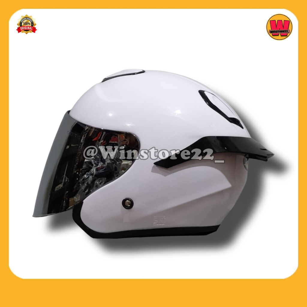 Helm Sepeda Motor Half Face Priest Kyoto Solid Whitte Black Pink Gorilla Glossy & Doff Paket Ganteng