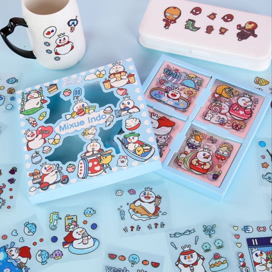 STIKER ANAK  MIXUE BOX ISI 100 PCS GAMBAR LUCU / STIKER ANAK MIXUE VIRAL ISI 100 PCS
