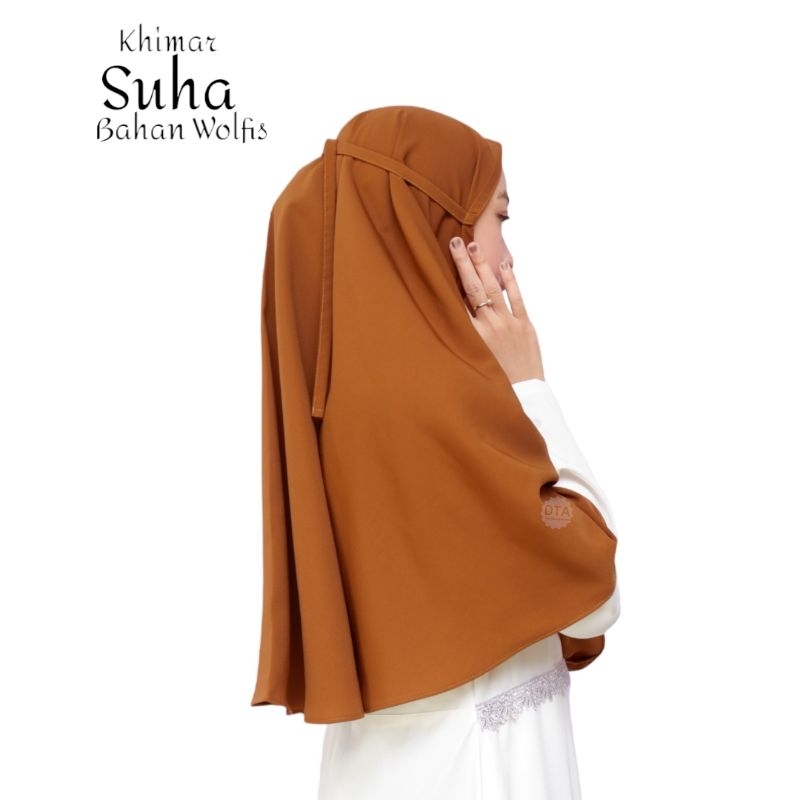 (Ready) Bergo /Hijab  Syarii -   NON PET model KHIMAR  SUHAA Tali Samping  bahan wolfis
