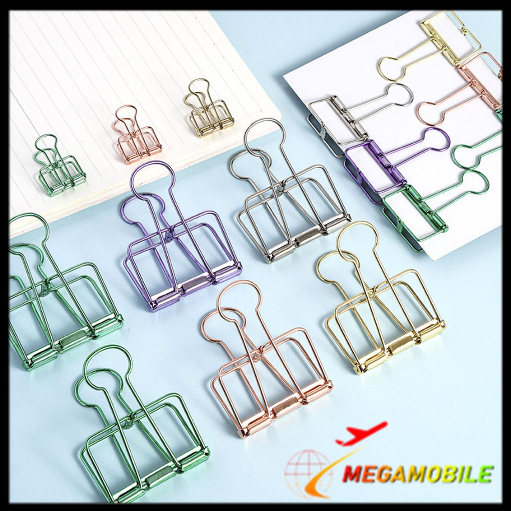 MM -  Paper Clip Besi Warna-Warni Klip Penjepit Buku Bahan Metal Penjepit Kertas Binder Clips Large Medium Small Office Study