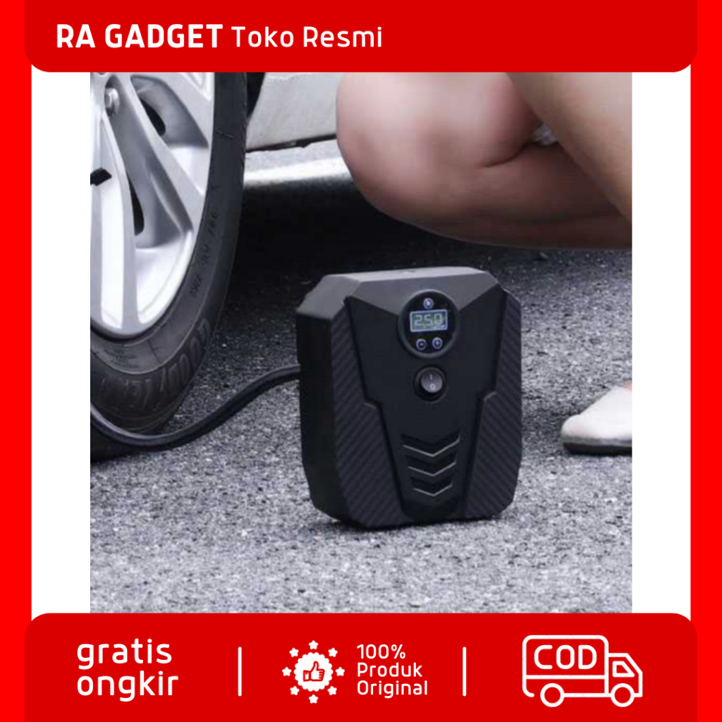 Inflator Pompa Angin Ban Mobil Elektrik LCD Display / Inflator Pompa Kompa Compresor Tambah Angin Ba