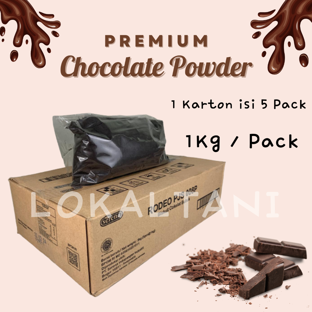 

Rodeo Biskuit Coklat Bubuk Halus / Remahan Biskuit coklat / 5 Pack x 1 KG