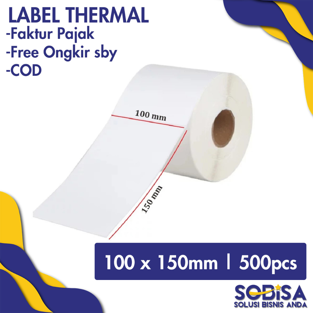 

Kertas Label Thermal 100x150 Sticker Resi Barcode A6 100x150mm 500pcs