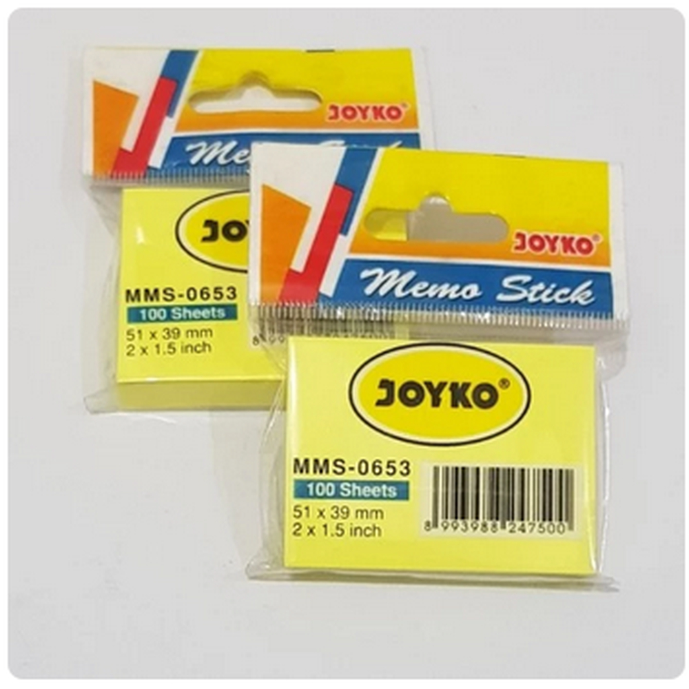 JOYKO MEMO STICK / STICKY NOTE JOYKO SOFT COLOR YELLOW / KERTAS MEMO STICKY NOTES / STICK NOTE KECIL