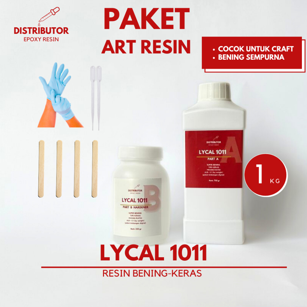 Diy Epoxy Resin bening - craft resin - art resin - 1kg 1011 Lycal