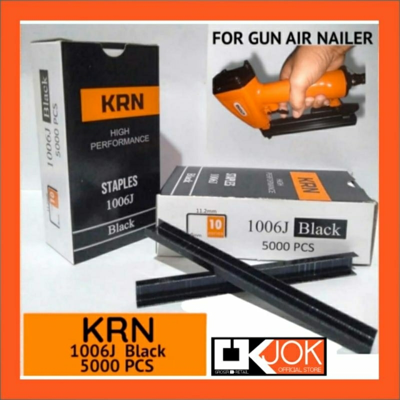 

Isi Staples KRN 1006J - Refill Gun Air Nailer - Warna Hitam 5000 pcs