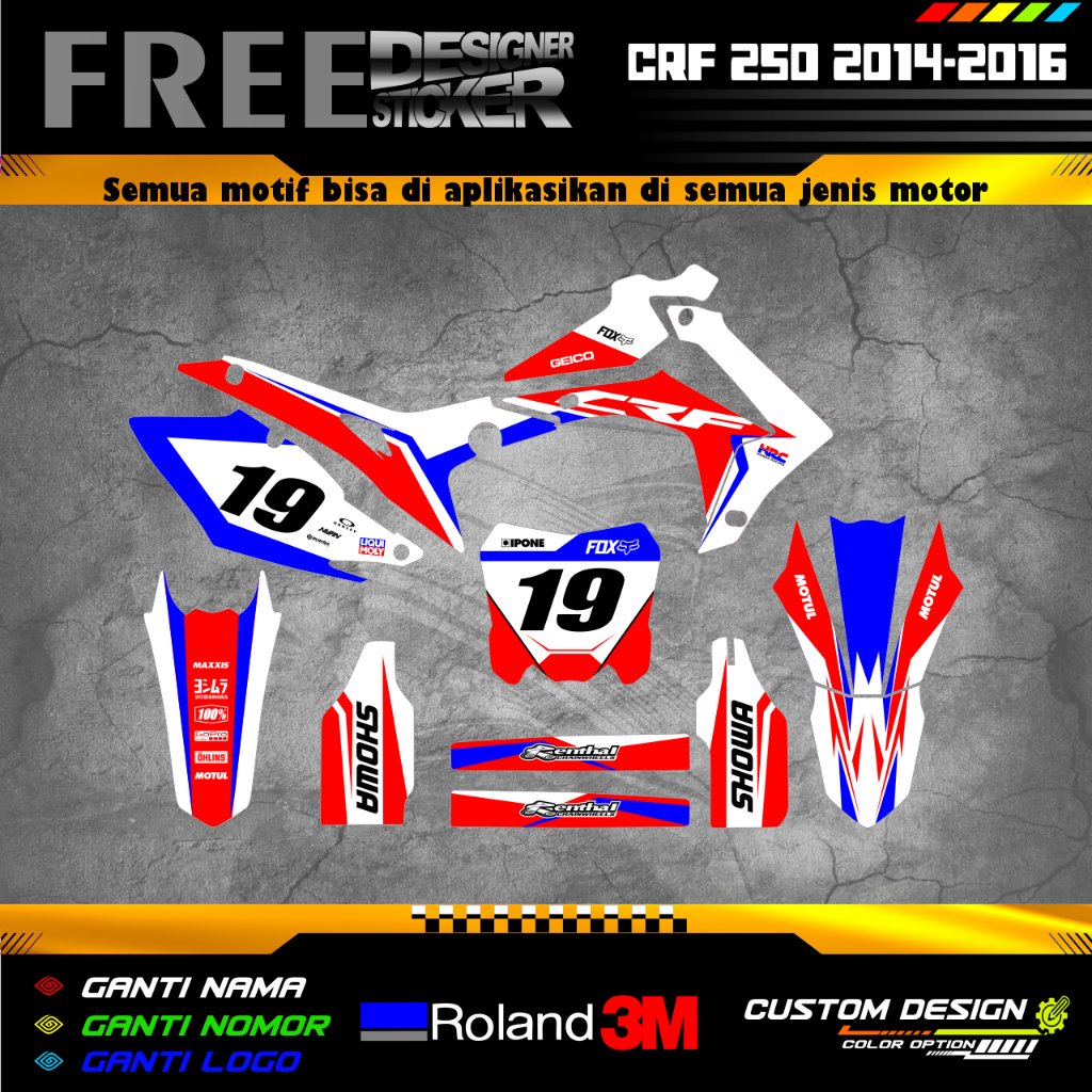 Decal Stiker Motor Honda CRF 250 2008 - 2021