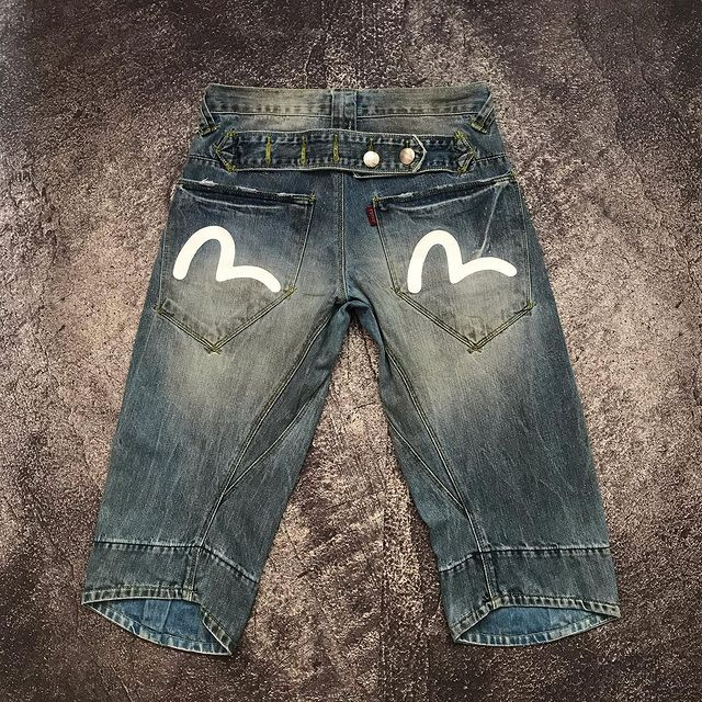 Celana Jeans, Celana Pendek, Celana Pendek Pria, Celana Pendek Evisu Jeans, Celana Pendek Cowok, Evi