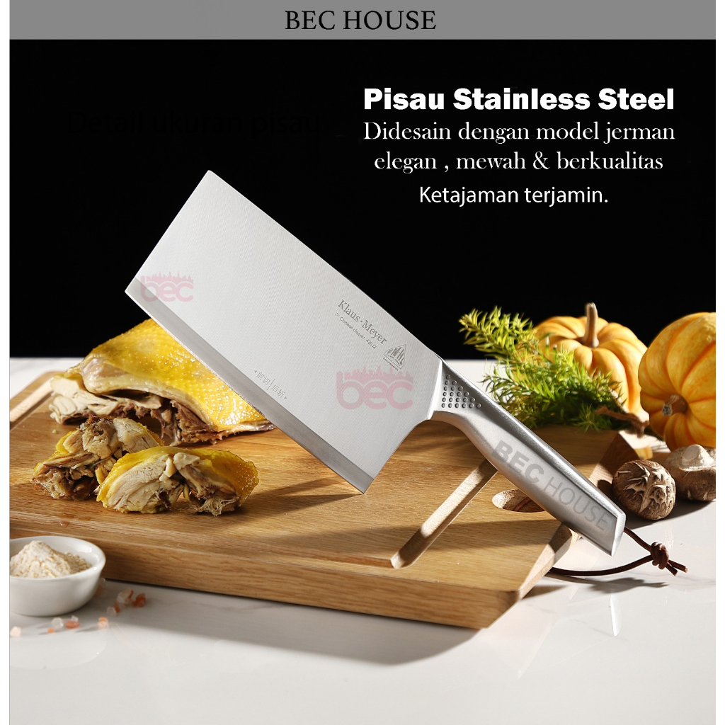 [Klaus-Meyer] Pisau Dapur Jerman Stainless Steel Multifungsi Super Tajam Chef Knife High Quality