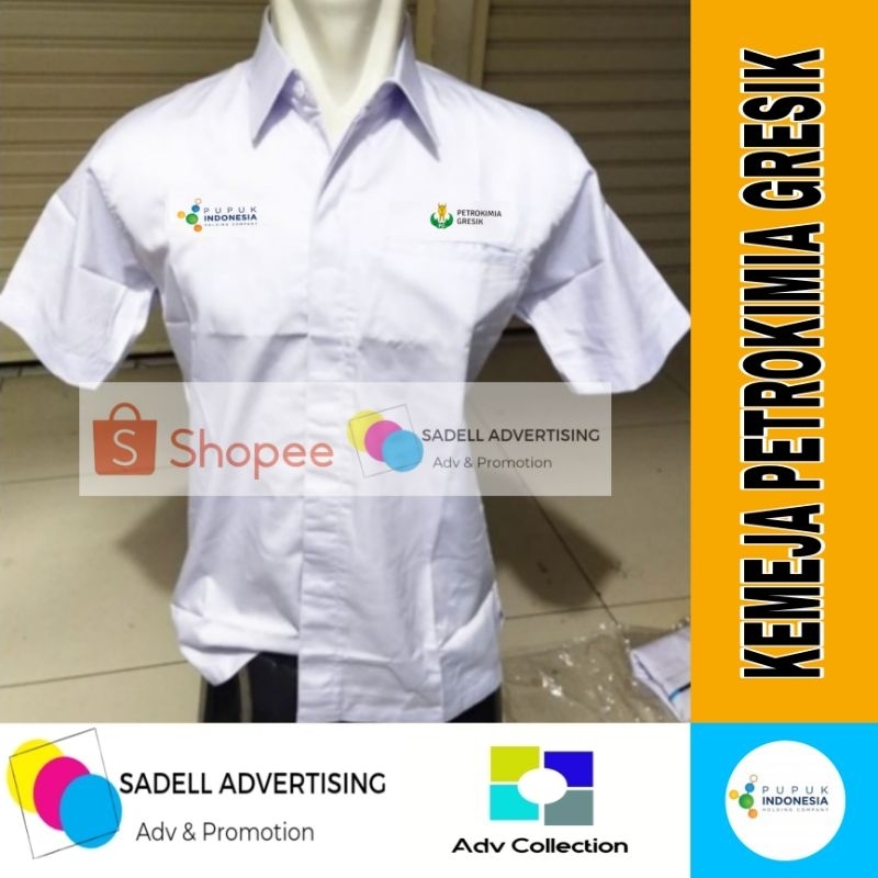 Kemeja Petrokimia Gresik Pupuk Indonesia Seragam Petrokimia Gresik Pupuk Indonesia Putih Lengan Pend