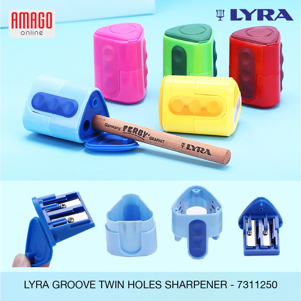 

LYRA Sharpener - Groove Twin Holes - 8 up to 11 mm - Rautan Pensil 2 Lobang - SEGITIGA - 7311250
