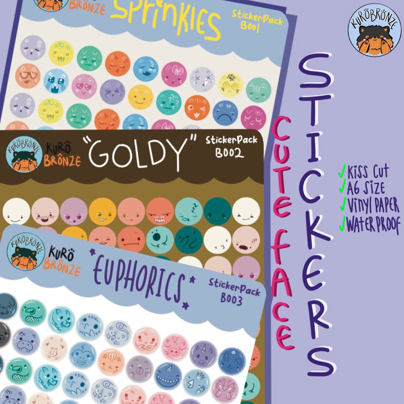 

Stiker Lucu Deco Motif Wajah | 90Pcs | A6 | Ukuran Kecil Dotted Stickers KissCut | Cute Stickers