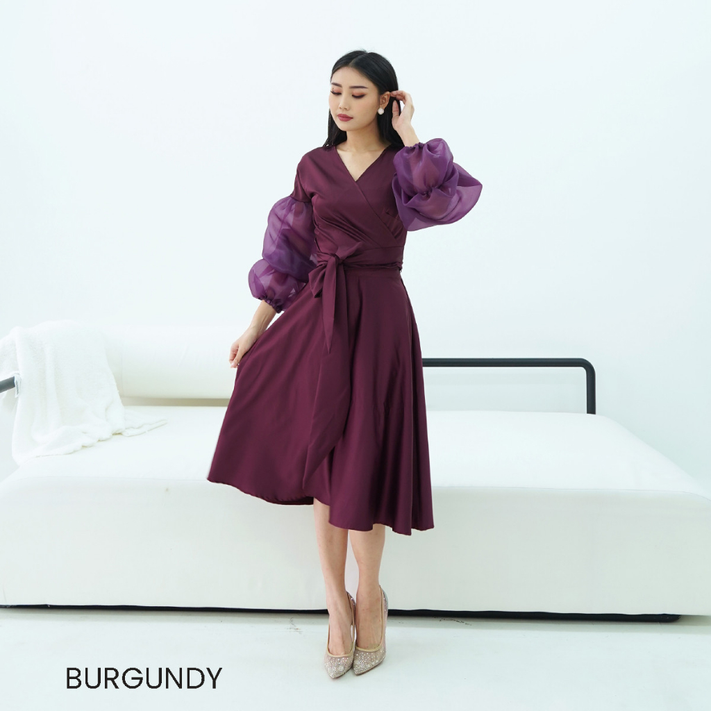 Atasan Organza Lengan Balon Cendana