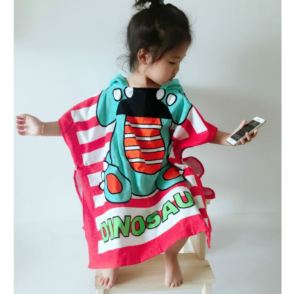 NAJWA - Handuk Baju Anak Motif Handuk Ponco Karakter Bertopi / Handuk Mandi Anak / Hoodie Towel