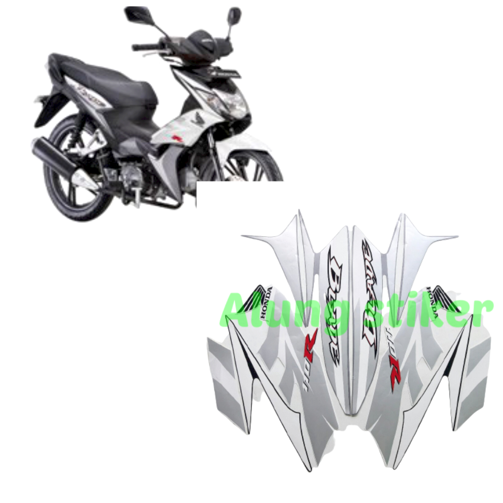 STIKER STRIPING MOTOR BLADE 110R 2009 PUTIH-SILVER STANDAR
