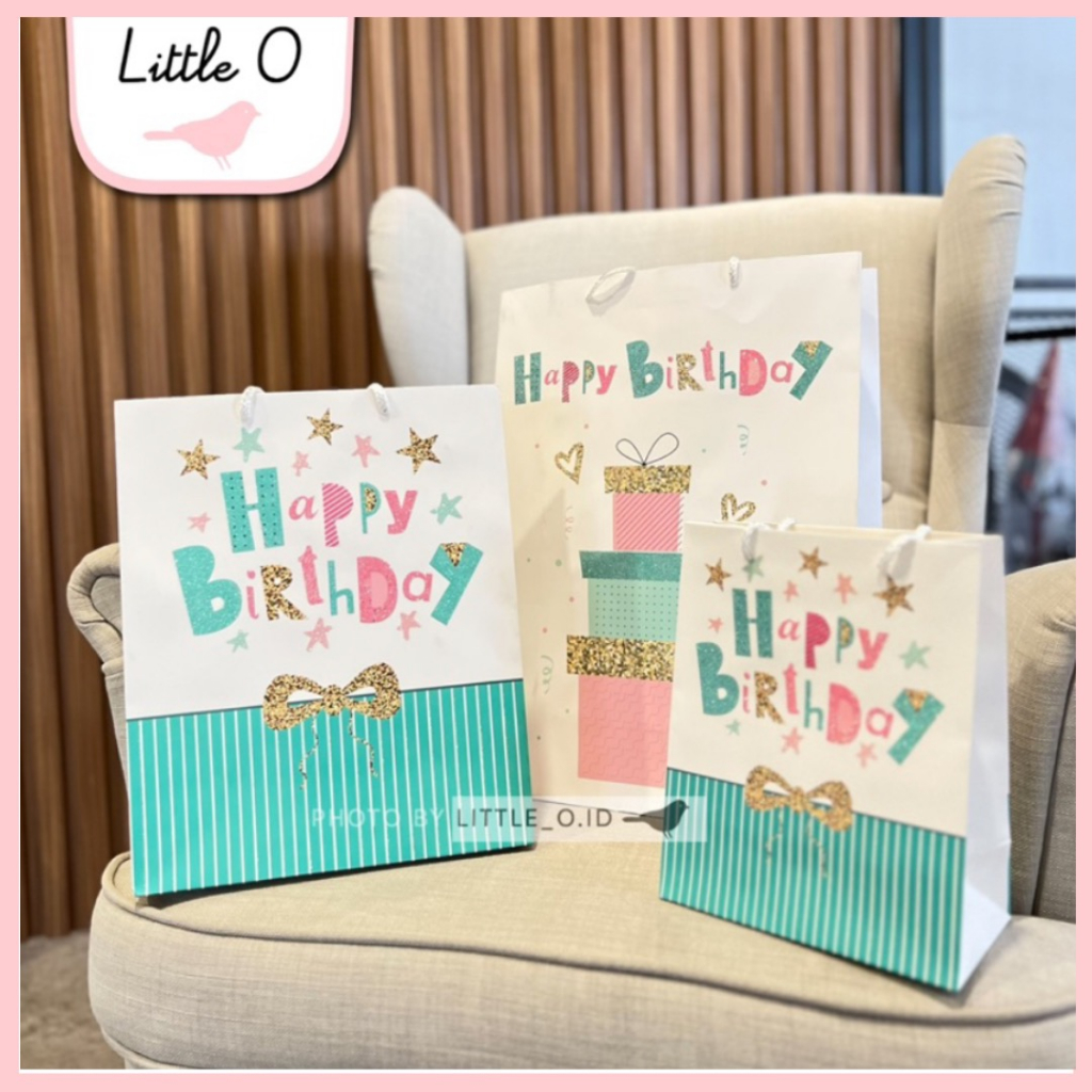 

LITTLE O Unicorn Glitter Birthday Paper Bag Kantong Ultah Anak Dewasa Paperbag kantong hampers ultah