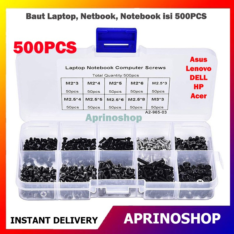 Baut Laptop 500 Pcs Notebook Netbook Mur Baut