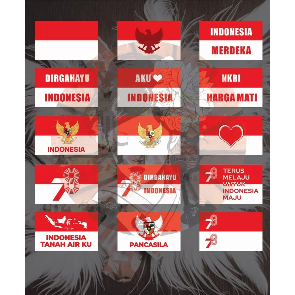 Sticker Pipi Bendera Merah Putih 3x2 cm Isi 28 Pcs