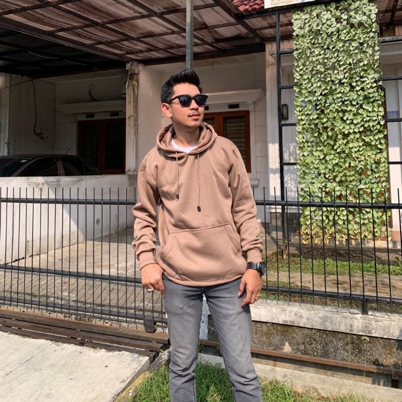 SWEATER HOODIE POLOS BREAND PREMIUM WARNA CREAM MUDA(COKSU)