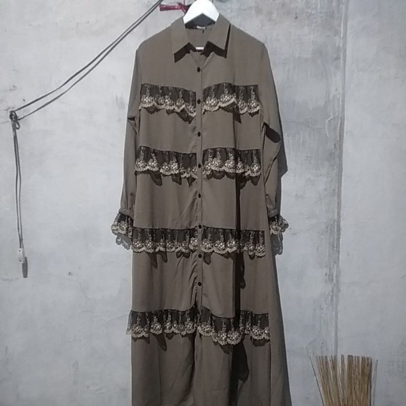 baju gamis cucuk renda