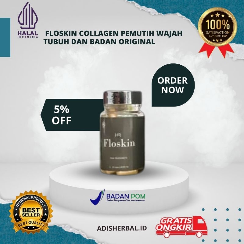 FLOSKIN ORIGINAL PEMUTIH TUBUH BADAN DAN WAJAH COLLAGEN NO BOKS