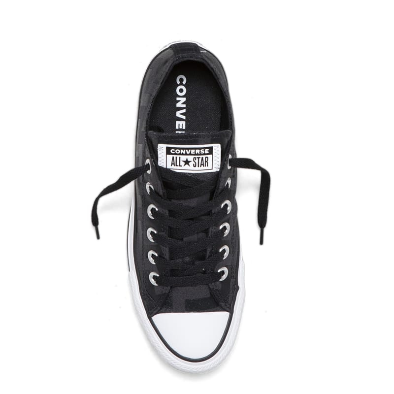 Sepatu Sneakers Wanita CONVERSE CT AS Ox Glam Black White Black Original 565437C