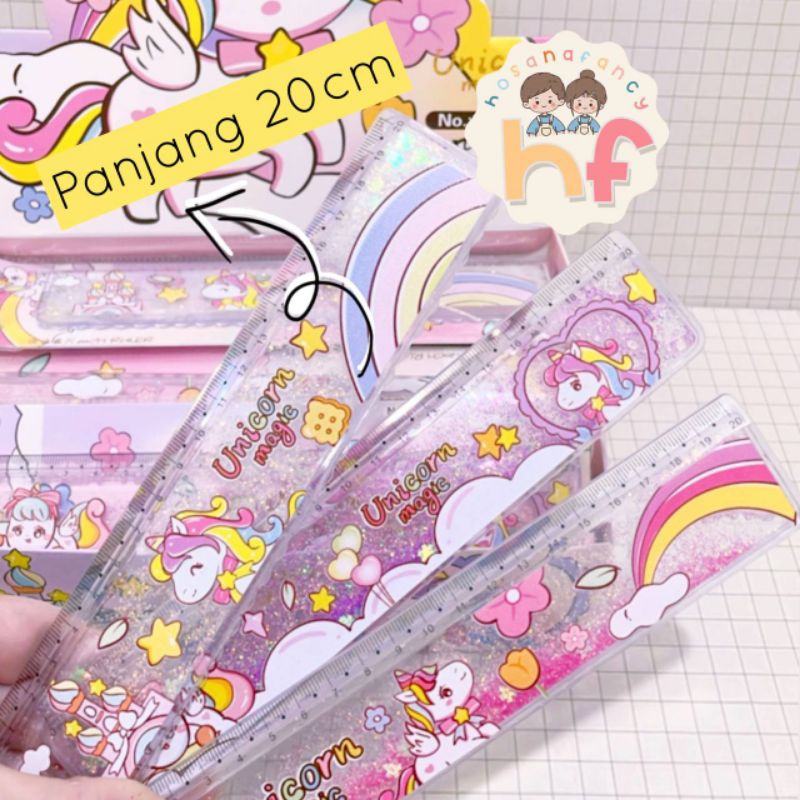 

PENGGARIS UNICORN 20CM ISI AIR GLITTER TEBAL PREMIUM - - MAY259 SIAP KIRIM