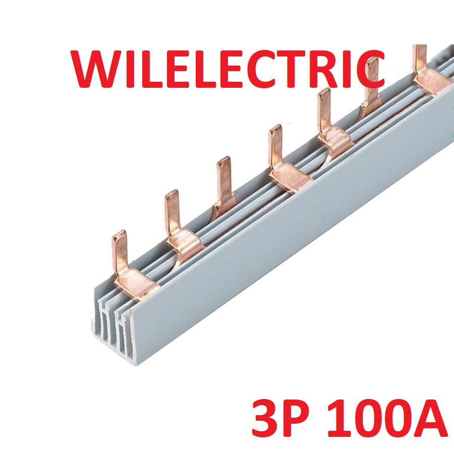 Busbar sisir rel jumper tembaga MCB 3P 3 phase 100A 100 A 1 Meter 1m