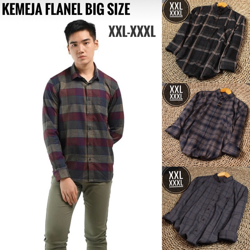 (COD-jumbo) KEMEJA FLANEL BIG SIZE BRIIL EIGHTY EIGHT PREMIUM jumbo OVERSIZE 3SECOND FLANNEL CASUAL 