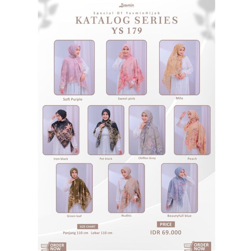 HIJAB SEGIEMPAT MOTIF ADISTHI VOAL SCRAFT YS 179 SCRAFT ORIGINAL PRODUCT BY YASMIN YS 179 BY YASMIN 