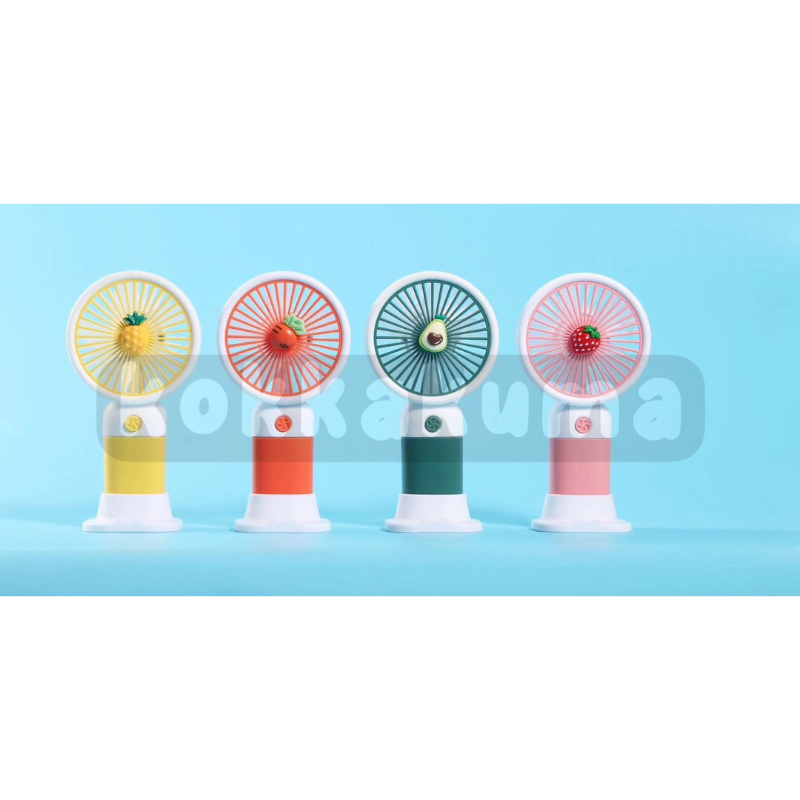 ( KKM ) Kipas Portable USB Fan Mini Karakter Bunga / Buah Lucu