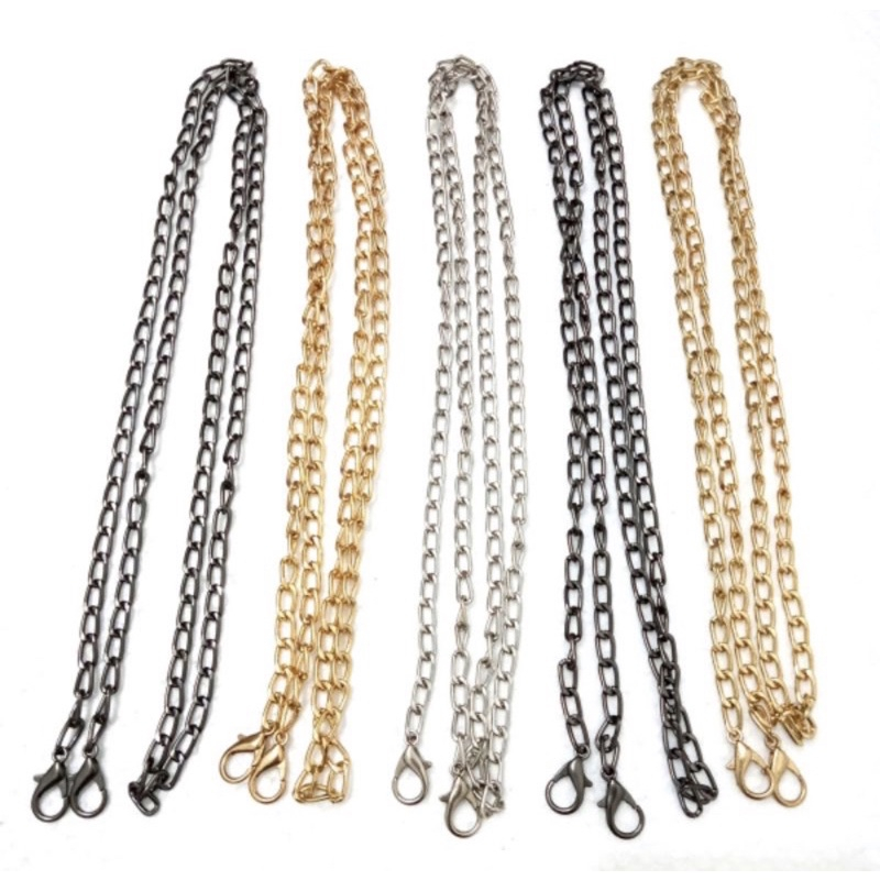 Rantai Tali rantai gepeng kecil panjang /strap tas selempang murah / rantai tali tas