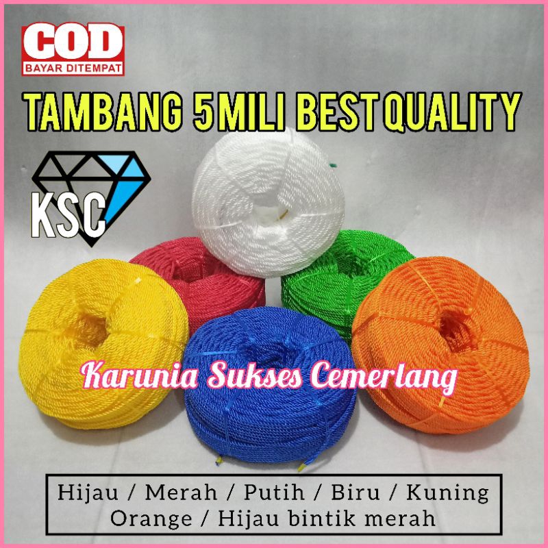

TALI TAMBANG 5 MILI 1 ROLL / TAMPAR 5MM / TALI 5MM / TAMBANG PROYEK / TALI KAPAL / TALI KILOAN / TALI IKAT MOBIL / TALI TERPAL
