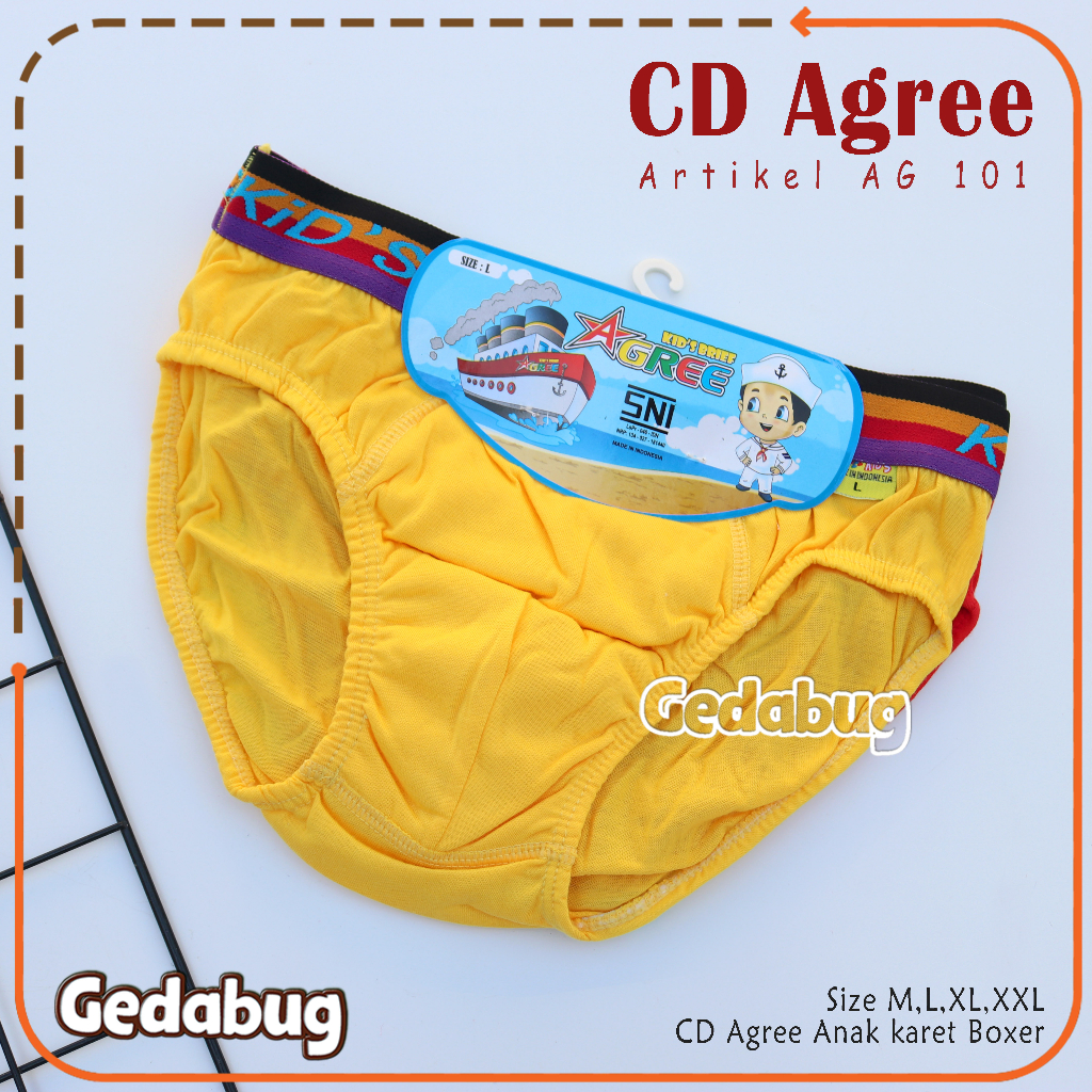 [ 3 PCS ] - CD Agree Kids AG 101 Karet Boxer Celana Dalam Anak Laki-laki Boy |  Agree Kids AG 101 Ka