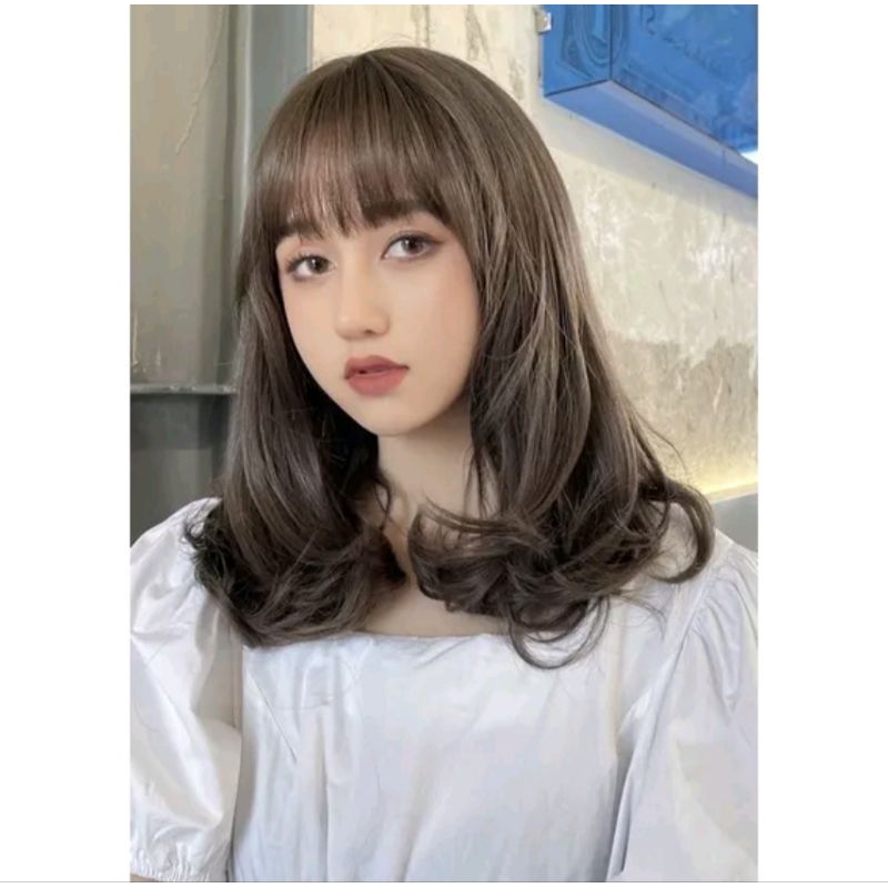 C8193 Full Wig Korean Layer Blow 45 cm Preloved Rambut Palsu Wanita Lolita Cosplay Anime Aegyoshopee