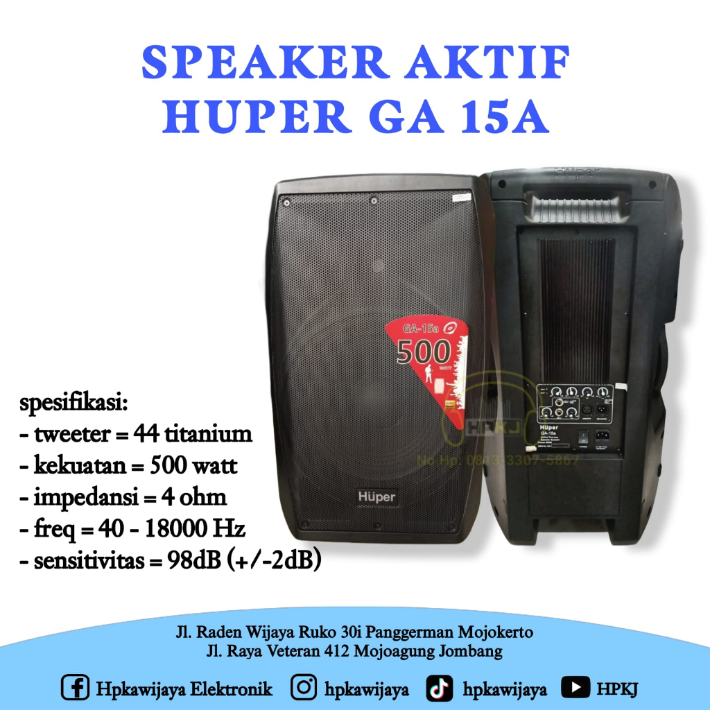 SPEAKER AKTIF HUPER GA-15A speaker aktif huper 15in GA 15A (SET)