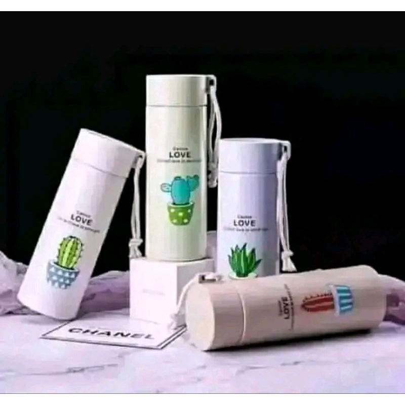 Botol Air minum kaca BPA-Free Tumbler kaktus