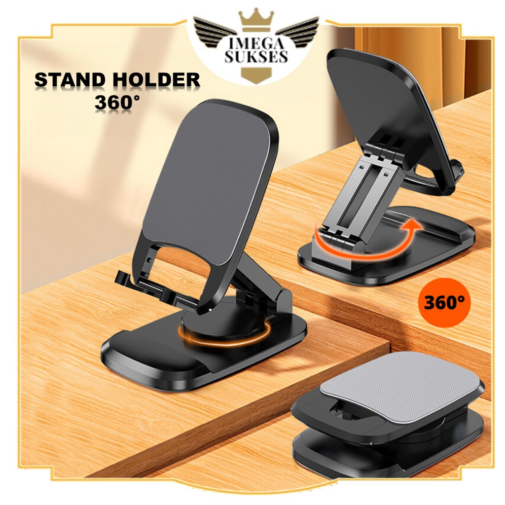 HO  Dudukan Handphone Tablet Adjusstable Import Phone Holder HP Lipat 360° Universal Liftable Tablet Mobile Phone Stand Holder Rotatable