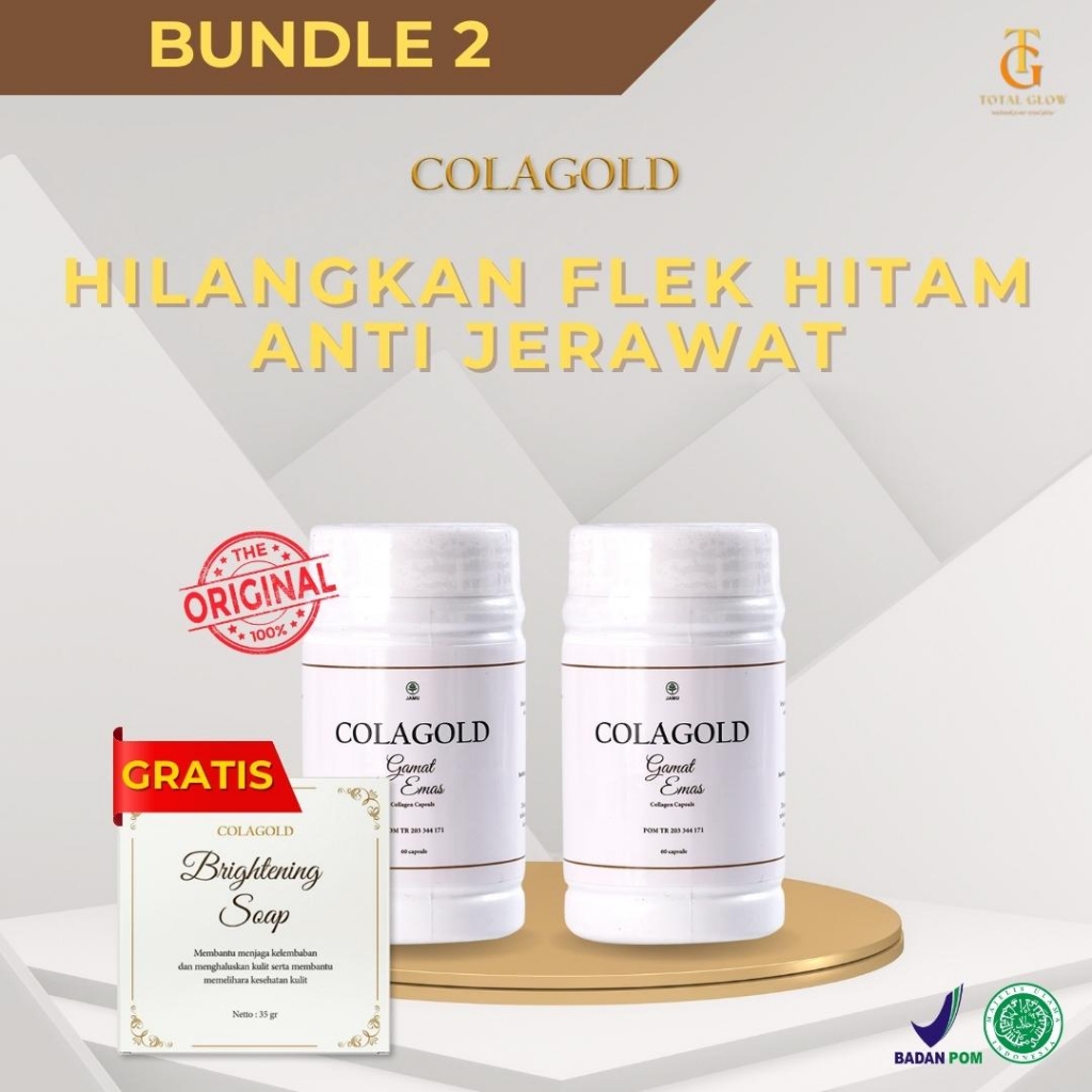 [BUNDLE HEMAT] 2 Botol Colagold Collagen Capsule BPOM Free Sabun Colagold 1 Pcs Colagold Colagen Ori