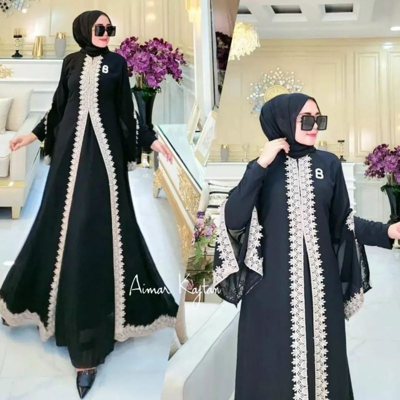 Malea maxi dres mewah abaya simple elegan gamis muslimah dress kondangan gaun pesta wanita muslim ba