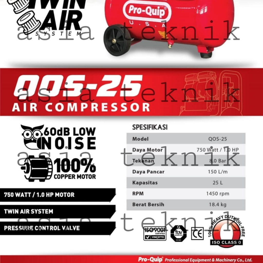 Proquip Air Copressor QOS-25 1 Hp