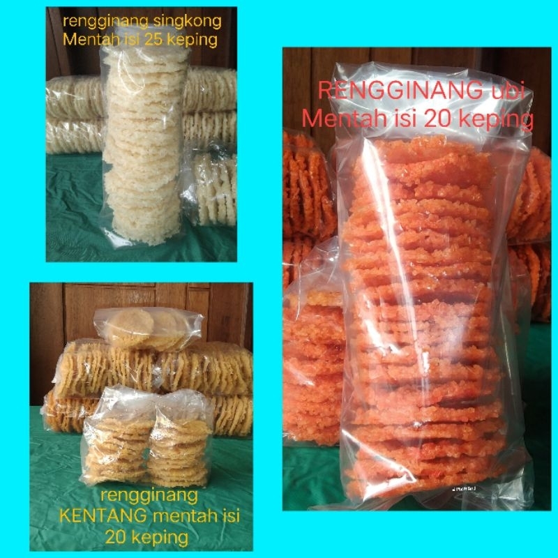 

Rengginang*Mentah*3*Rasa, singkong*kentang*ubi*Siap, digoreng*