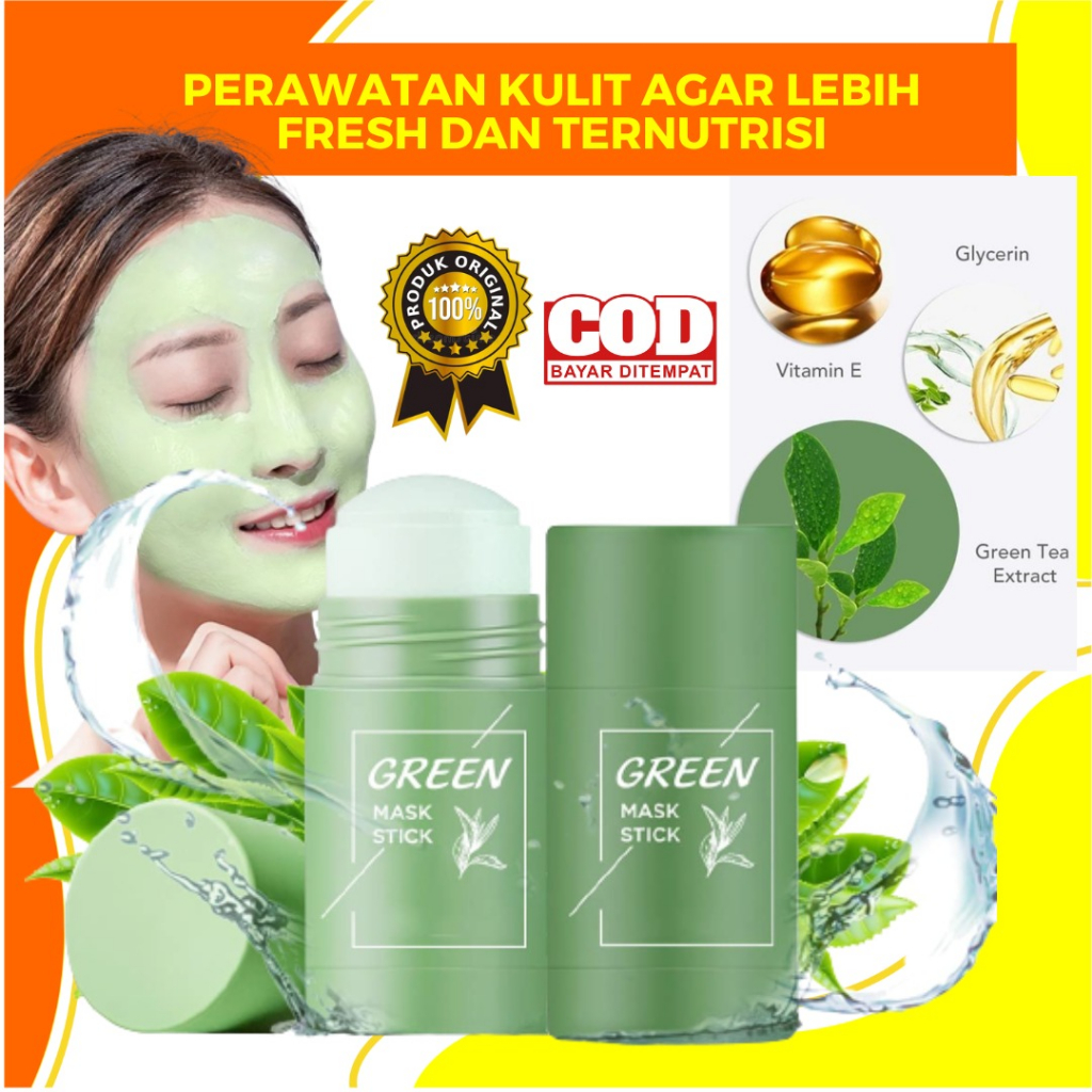 Green Mask Stick Original 100% / Meidian Green Mask Stick / Masker Green Tea / Green Mask Stik / Gre