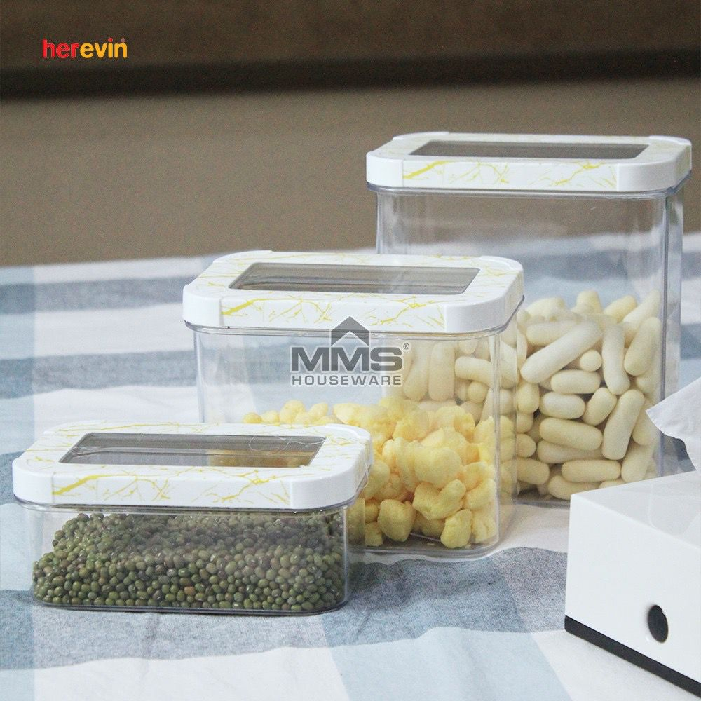 Toples Makanan Kedap Udara Herevin / Toples Kpasitas 600 ml