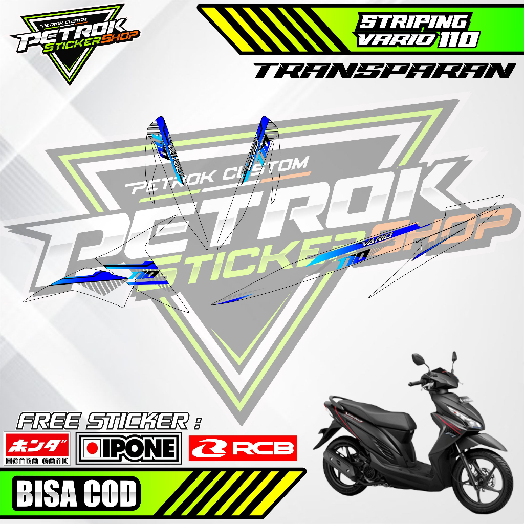 STRIPING VARIASI HONDA VARIO 110 2016 UV TRANSPARAN / STICKER MOTOR HONDA VARIO 110 2016