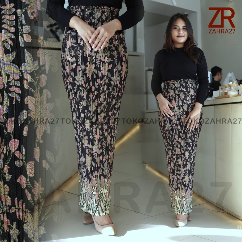 Rok Plisket Batik Bawahan Kebaya MOTIF BOGENVILLE