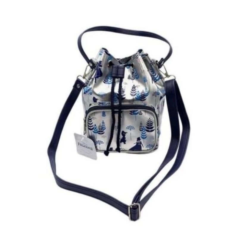 Tas Metalik Frozen 2 Aqua (Sling bag)