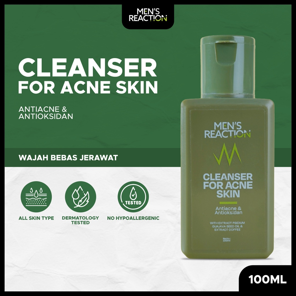 MENS REACTION Cleanser for Acne Skin - Mens Facial Wash