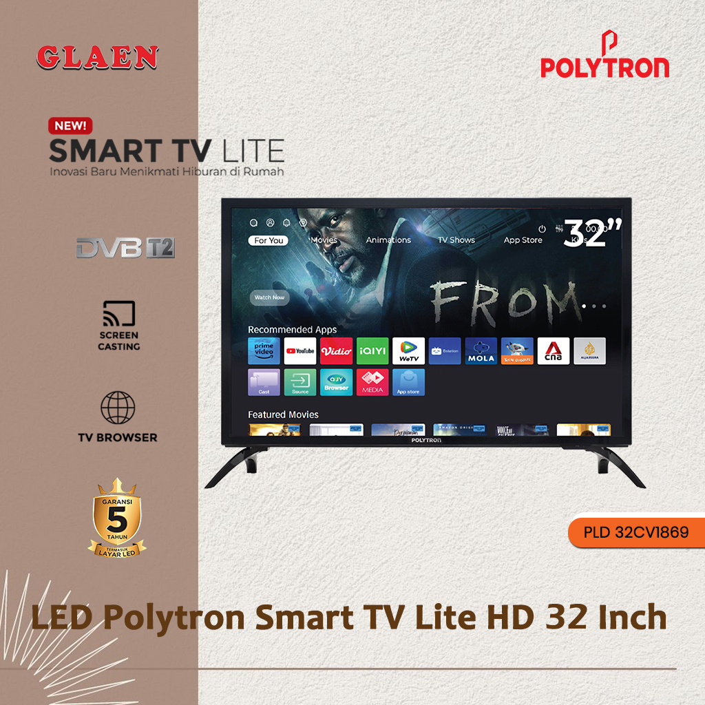 LED Polytron Smart TV Lite HD 32 inch PLD 32CV1869 | TV Polytron Digital TV 32 inch