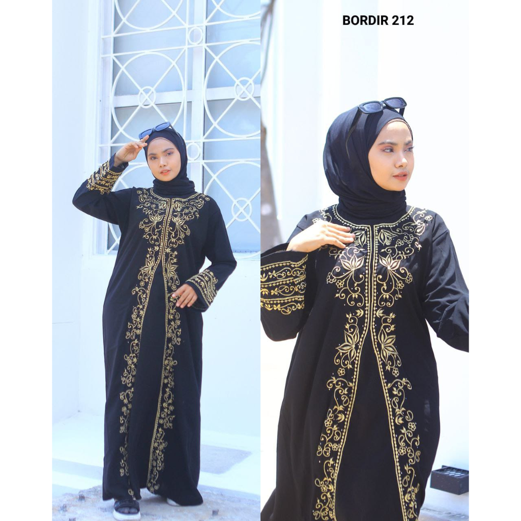 pusat grosir abaya gamis hitam jetblack bordir 212 gratis ongkir se indonesia